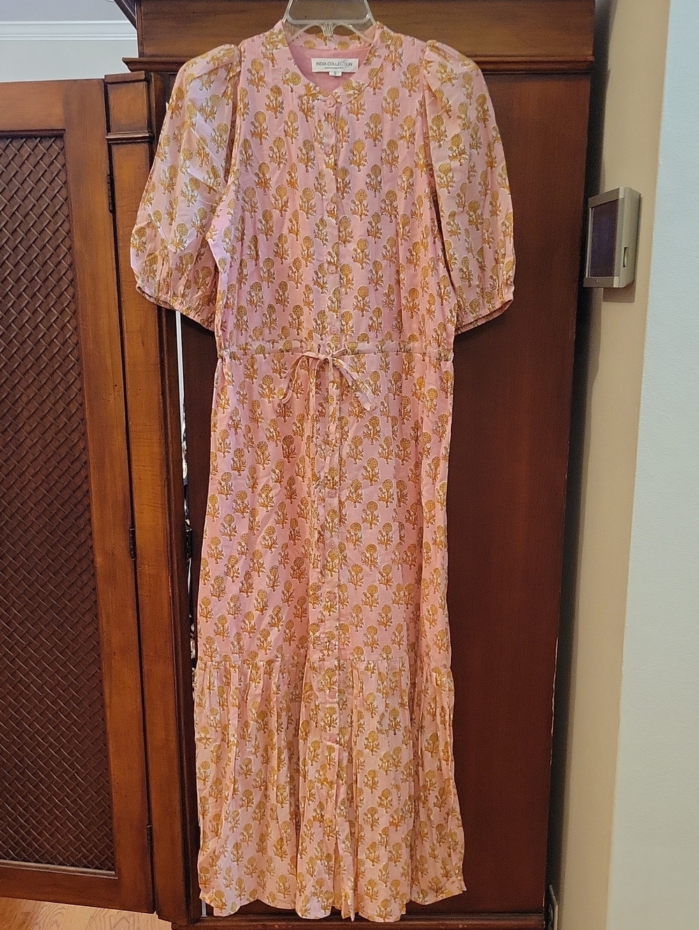 INDIA COLLECTION BY EMERSON FRY Pink Little Marigolds Lucy Dress - Size Small - Picture 6 of 15